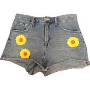 Circus NY by Sam Edelman‎ Denim Shorts Women’s 29 Sunflower Embroidery High Rise